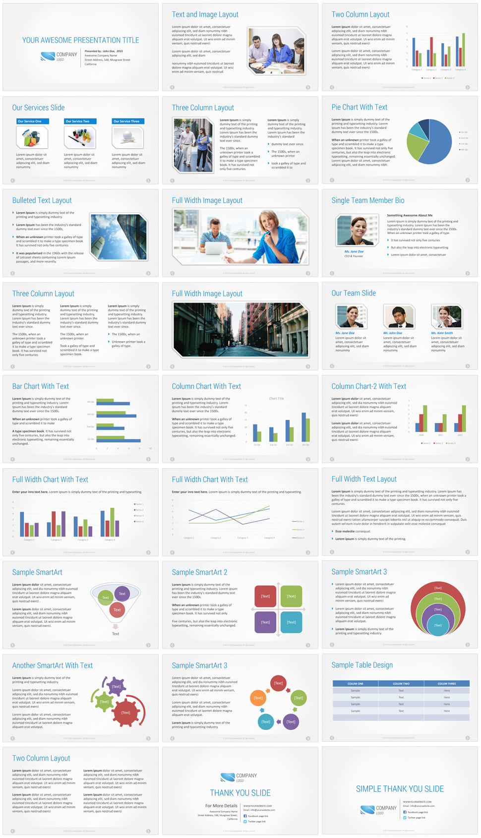 Clean Vision Company Presentation Template 2015 Blue preview