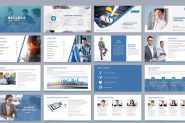 Professional powerpoint template - bellezza blue