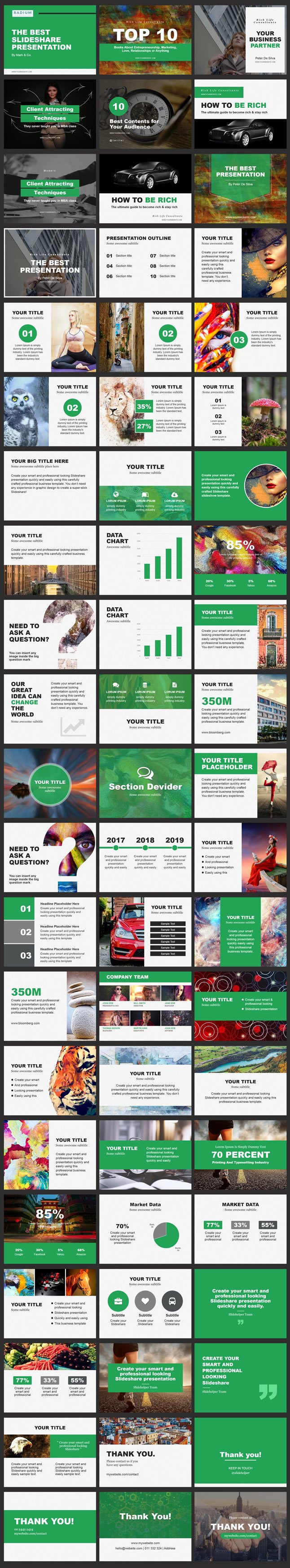 Slideshare ppt green color template