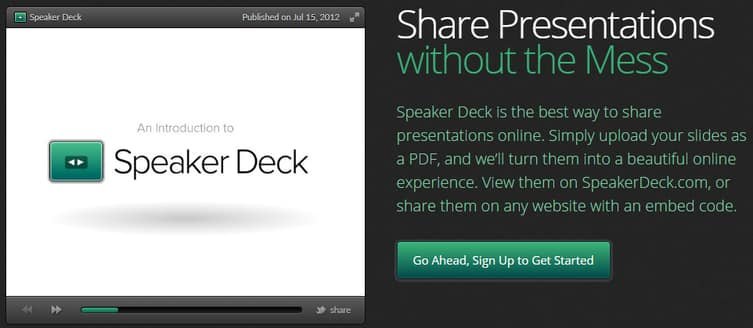 Speakerdeck - share presentations online without ads