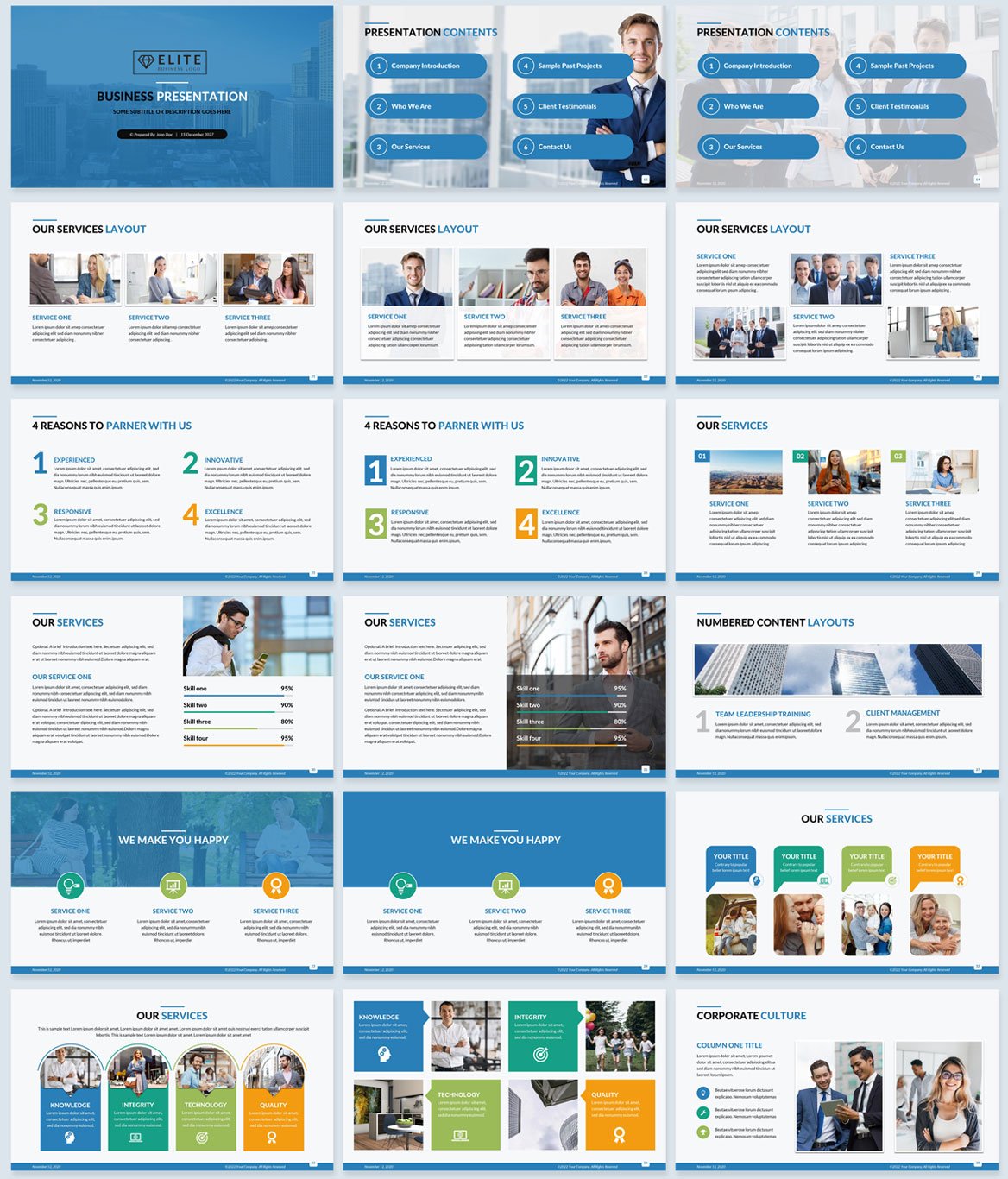 corporate PowerPoint presentation blue