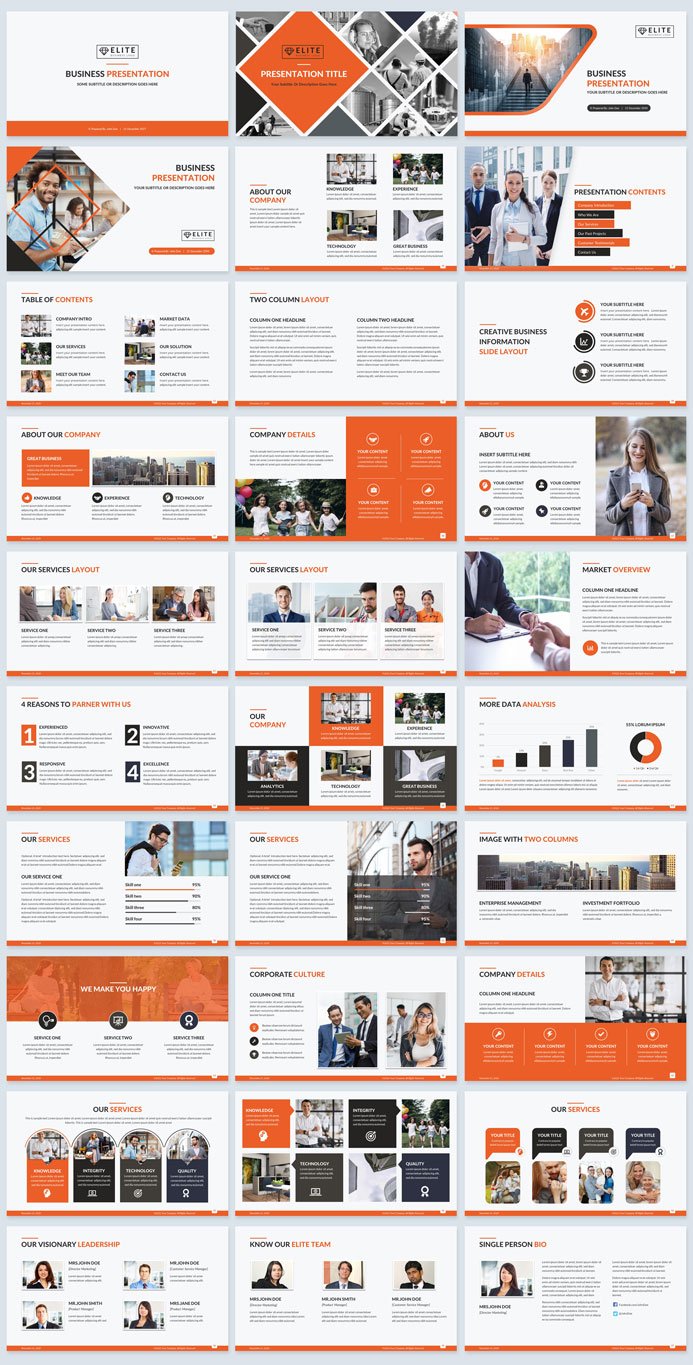 powerpoint vorlagen business orange